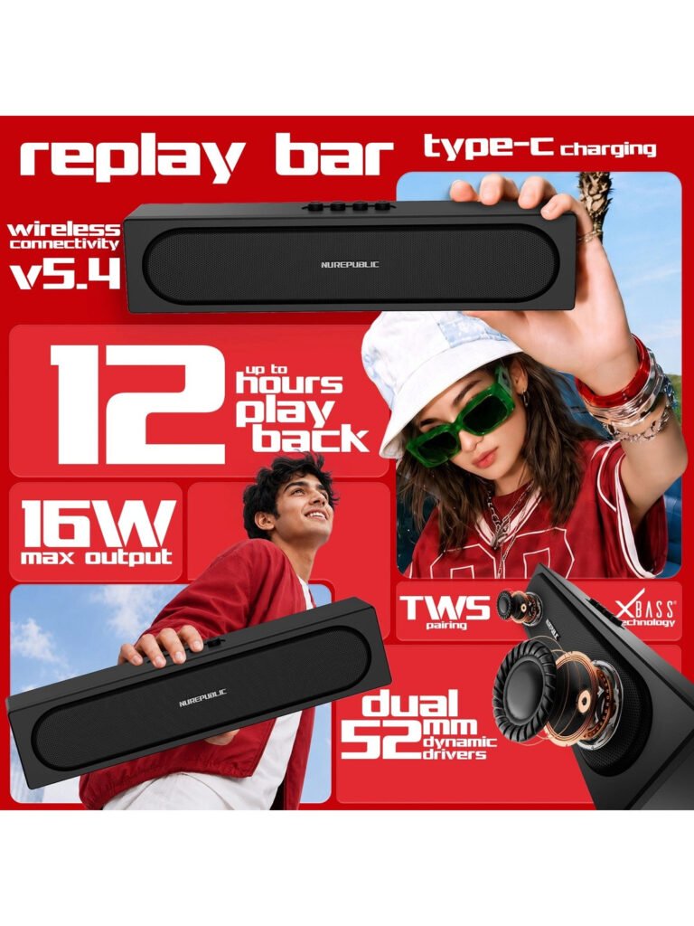 Replay Bar 16W Wireless Speaker with Dual 52mm Dynamic Driver view 2