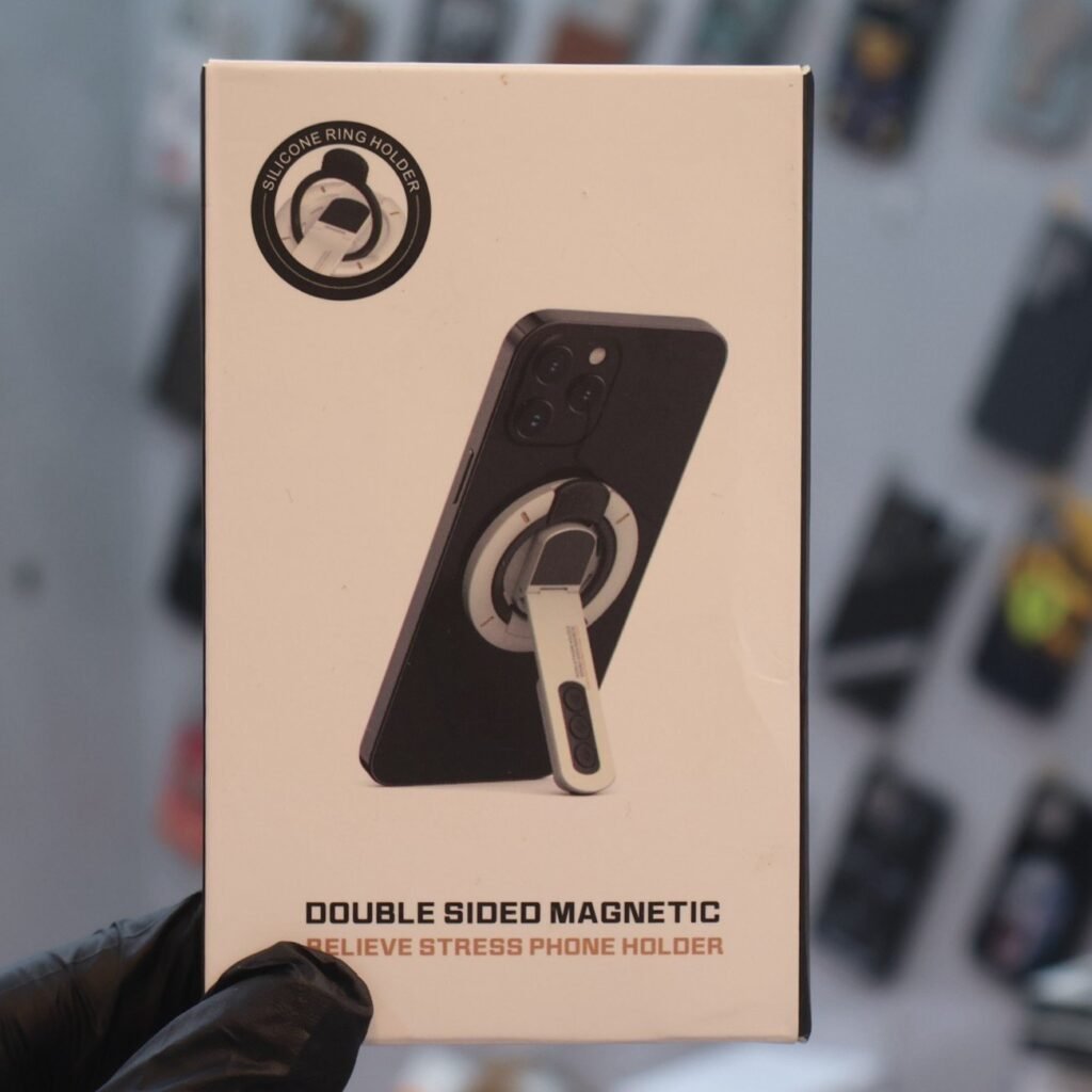 Double Sided Magnetic 360 Degree Phone Stand-Silver view 2