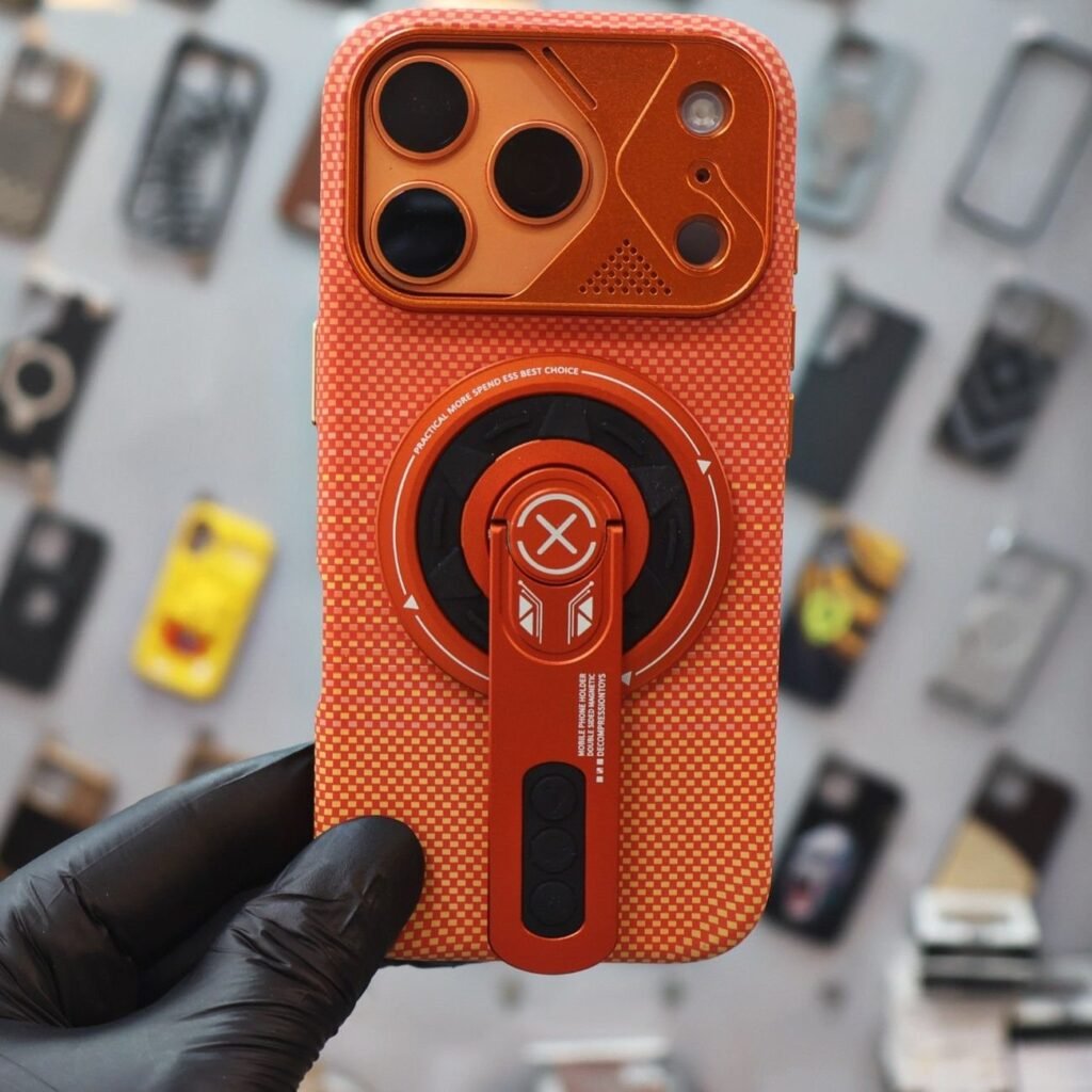 Magnetic 360 Degree Phone Stand-Orange view 2
