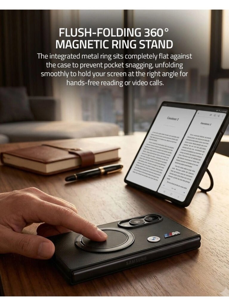 Galaxy Z Fold 8 Back Case, Magnetic Ring Stand 360deg Rotating Case view 4