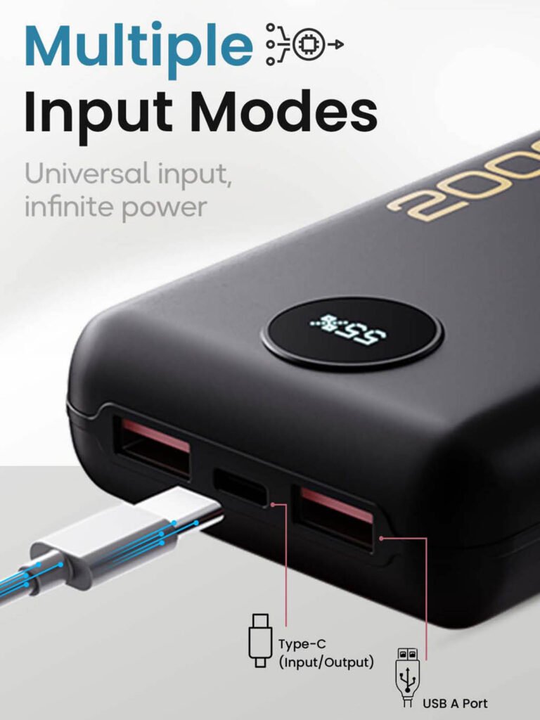20000 mAh 22.5 W Power Bank (Pure Black, Lithium Polymer, Fast Charging for Earbuds, Mobile) view 5