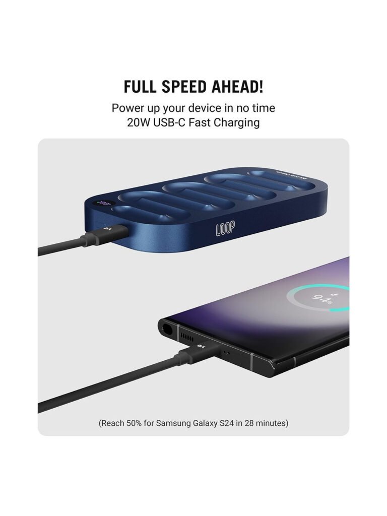 Loop Universal Aluminium Power Bank 10000 mAh, Model - Q200 (Space Blue) view 2
