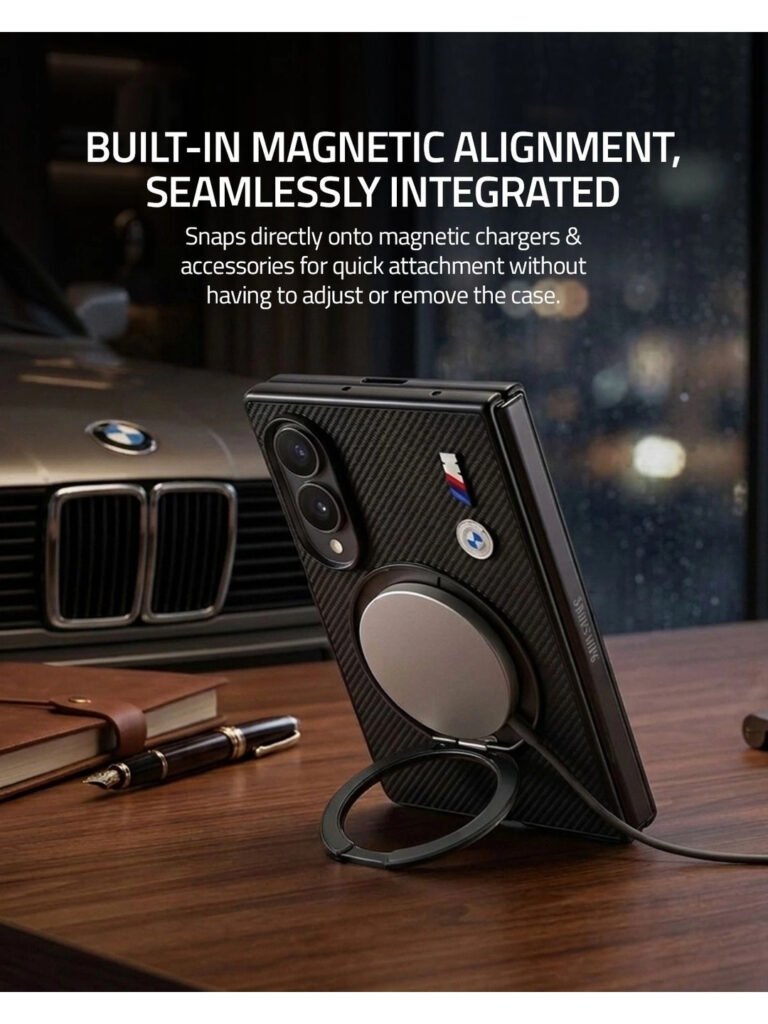 Galaxy Z Fold 8 Back Case, Magnetic Ring Stand 360deg Rotating Case view 5