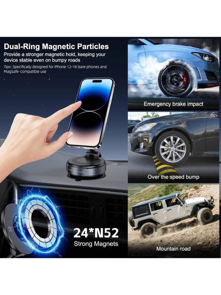 Car Phone Holder for MagSafe 360 Adjustable Dashboard Mobile Suction view 5