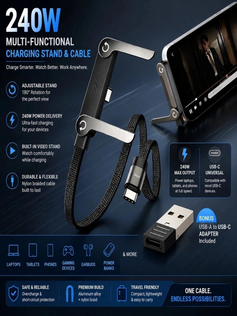 240W C-Type Fast Charging Cable view 3