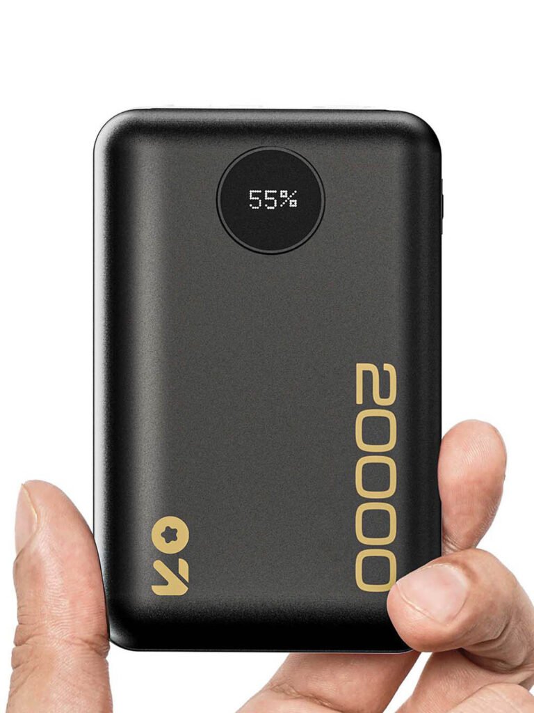 20000 mAh 22.5 W Power Bank (Pure Black, Lithium Polymer, Fast Charging for Earbuds, Mobile)